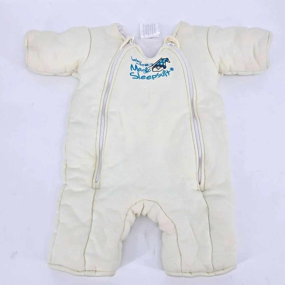 Baby Merlin's Magic Sleepsuit Cream Cotton Transition Swaddle Large 6-9 Months
